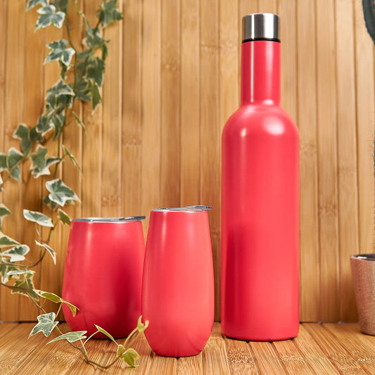 ワインタンブラー 【ピンク（グロスキャンディー）】【保冷二重構造】Wine Tumbler – Double Walled – Stainless Steel - Gloss Candy